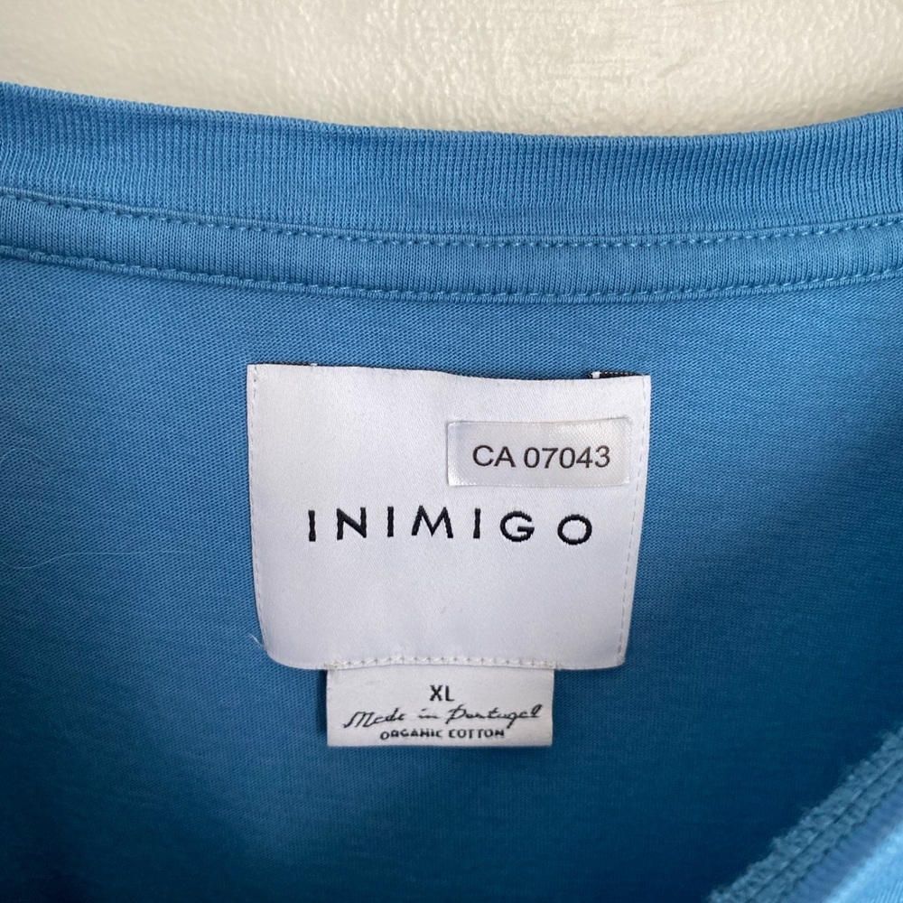 INIMIGO Men’s Organic Cotton Heart T Shirt Size XL Blue - Picture 3 of 10